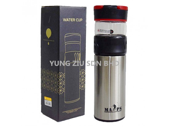 5105#400ML STAINLESS STEEL AND GLASS TEA BOTTLE